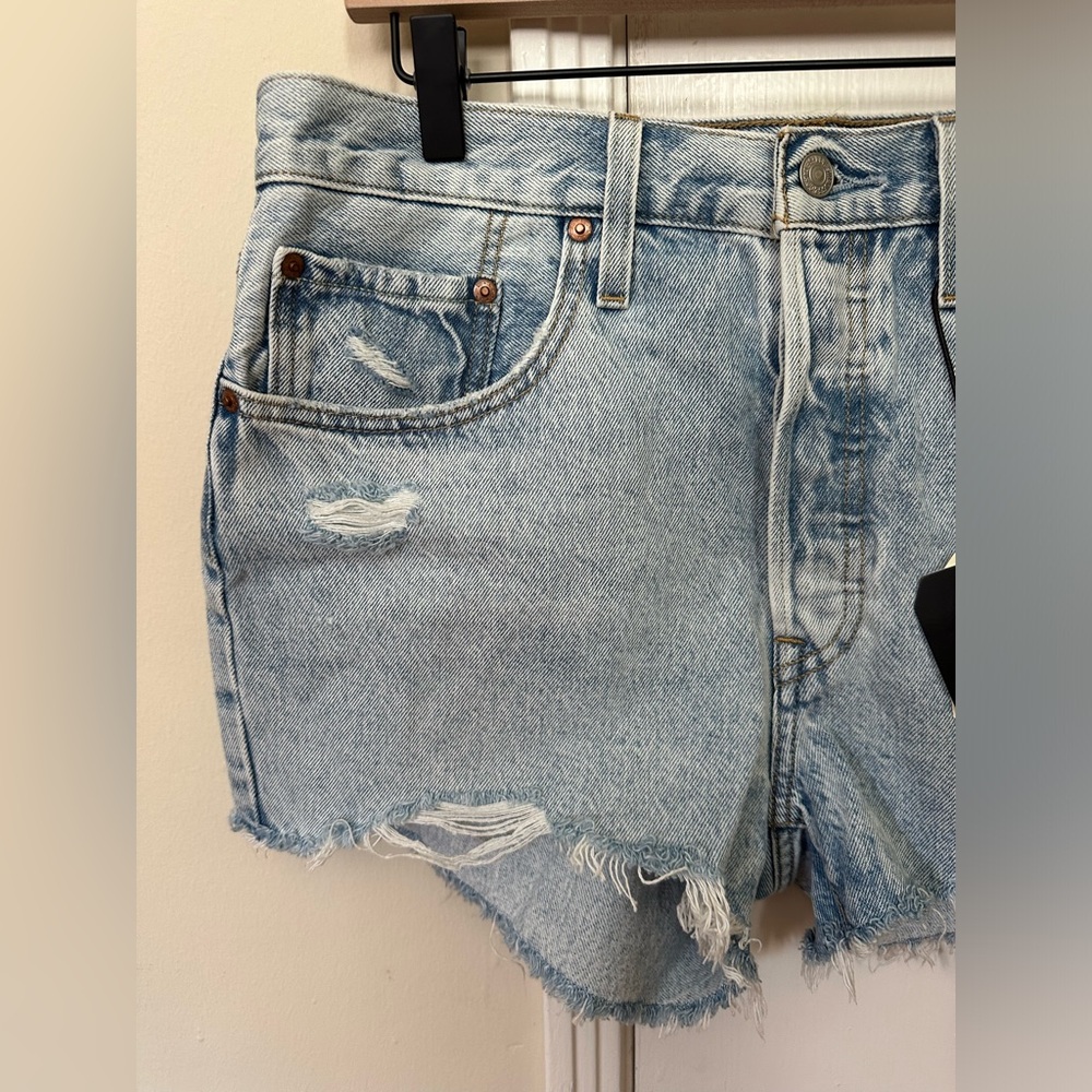 Levi's Light Blue Denim Cutoff Jean Shorts - Picture 5 of 14